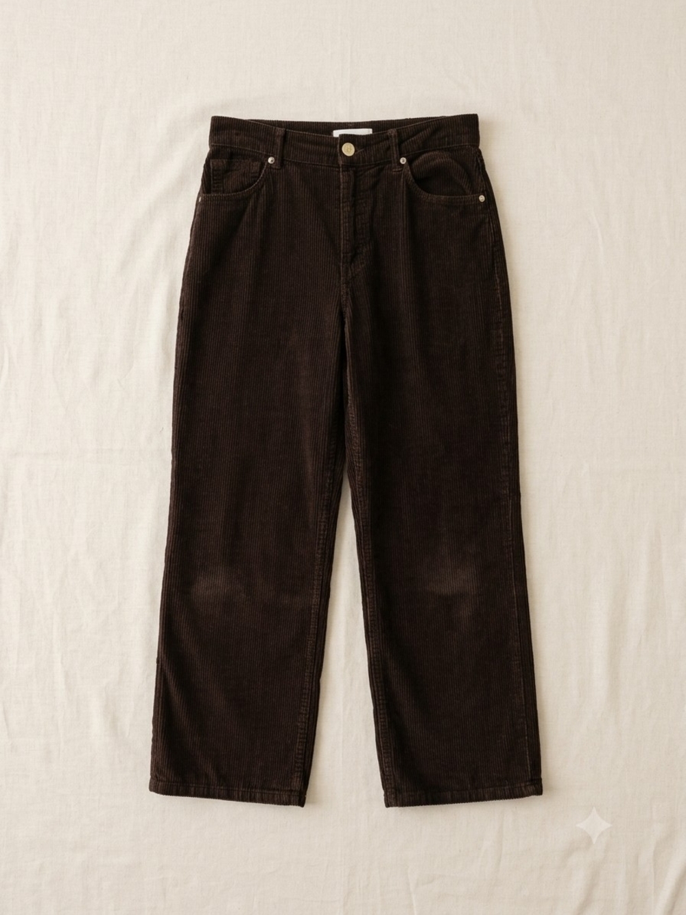 Zara Corduroy High Rise Wide Leg Trousers Dark Academia Minimalism - Picture 3 of 16